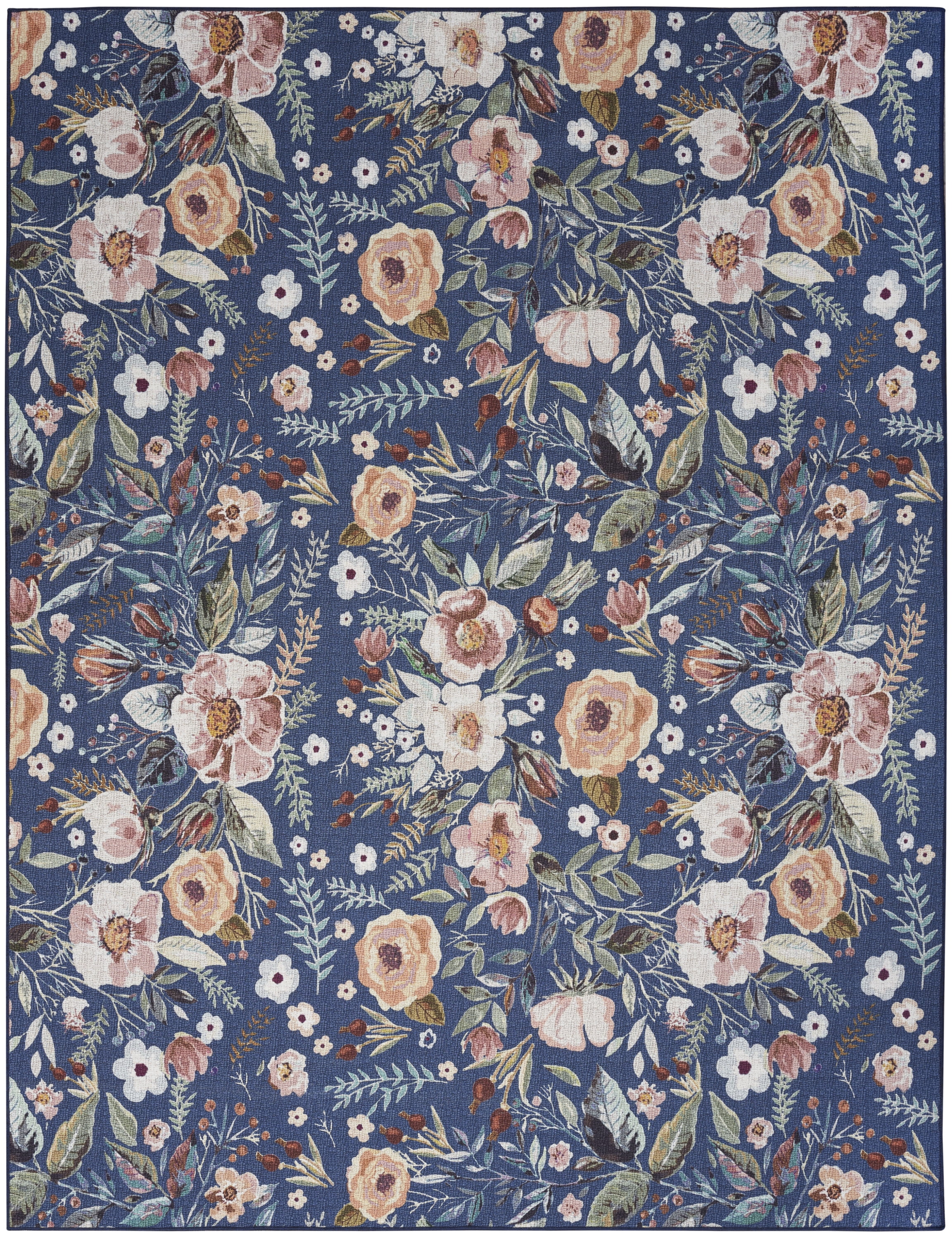 Nourison Nourison Washables Floral Navy Multicolor 8' x 10' Area Rug (8x10)