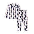 thumbnail image 1 of Balery Seahorses and Hearts Conjunto de Pijama con Estampado para Mujer, Conjunto de Dos Piezas con Manga Larga, Ropa de Dormir Suave con Bolsillos, Pijamas Cómodos-Small, 1 of 7
