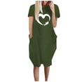 thumbnail image 1 of Mode d'Été des Femmes Dress Imprimé Floral Casual Manches Courtes avec Poche Col Rond Ample Coupe Dress, 1 of 4