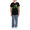 thumbnail image 4 of CafePress - Snail Riding Turtle Women's Dark Pajamas - Women's Short Sleeve Print T-Shirt and Pants Dark Cotton Pajama Set, 4 of 7