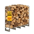 thumbnail image 1 of Heavy Duty Indoor/Outdoor Steel Log Storage Rack - Wood Pile Holder Stacker Organizer for Fireplace, 1 of 7