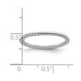 thumbnail image 2 of 925 Sterling Silver Polished Patterned Stackable Rhodium Twisted Ring Size 7 Stackable Ring for Women, 2 of 2