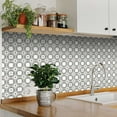 thumbnail image 2 of Mi Alma Vinyl Backsplash Decor - Gray White Floral Peel & Stick Tiles 6x6, 2 of 11