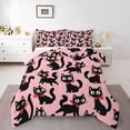 thumbnail image 2 of jejeloiu Cartoon Animal Cat Full Size Comforter Sets Kids,Cute Kitten Print Bedding Sets,Reversible,3-Piece, 2 of 8
