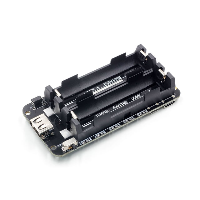 Inteprter Protector de portátil de doble canal, 2 ranuras, interruptor de botón de interfaz USB, módulo de carga del banco de energía, pieza Electrónica miscelánea