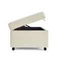 thumbnail image 6 of Modern Storage Ottoman with Wheels, Modular Sofa Ottoman for Living Room & Lounge, Large Comfort Bench with Hidden Storage - Ivory, 6 of 9