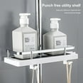 thumbnail image 1 of Shower Shelf Multifunctional No Drilling Adjustable Height Practical Hook Design Space-saving Draining Wall Mount Shower Storage Rack Tray Holder Organiser Bathroom Accessories, 1 of 8