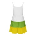 thumbnail image 6 of Ashirexll Teen Summer Dresses, Girls Summer Dress, Summer Girl's Sleeveless Boho Style Casual Color Matching Tiered Slip Dresses for 4-14Y, 6 of 7