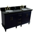 thumbnail image 3 of 61 in. Double Wooden Vanity Blue Black Galaxy Granite Oval Sink, 3 of 13