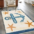 thumbnail image 3 of Summer Nautical Blue Area Rug 3x5 Washable Rug Non Slip Ocean Anchor Starfish Striped Large Area Rug Indoor Floor Carpet for Entryway Bedroom Kitchen Living Room Home Office Dining Room Nursery, 3 of 8