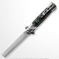 thumbnail image 3 of Munetoshi 9" Rainbow Wood Handle Spring Button Folding Comb Hair Styling Pocket Carrying, 3 of 6