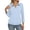 Sky Blue #007, variant on Womens 3/4 Sleeve Polo Shirts Collared V Neck Business Blouses Banded Bottom Casual Tops Beige XL