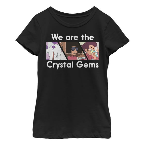 Girl's Steven Universe We Are Crystal Gems Graphic Tee Black Medium
