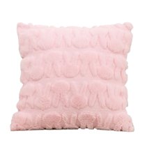 Easter 3D Embroidered Throw Pillow Covers 18x18 - Plush Bunny Pattern Cushion Covers, Durable Deformation-Resistant Home Decor for Couch Sofa Living Room Bedroom Spring Decor (B)