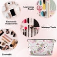 thumbnail image 3 of Toiletry Bag, Flamingo And Flowers Leather Waterproof Travel Makeup Cosmetic Bag Organizer, Large Capacity Toiletry Bag for Travel Size Toiletries, Skin Care Bag for Women, 3 of 8