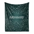 thumbnail image 1 of Constellation Soft Flannel Fleece Blanket, Astronomy Class Scientific School Design Chalkboard Detailed Star Clusters, Cozy Plush for Indoor and Outdoor Use, 50" x 60", Green White, by Ambesonne, 1 of 6