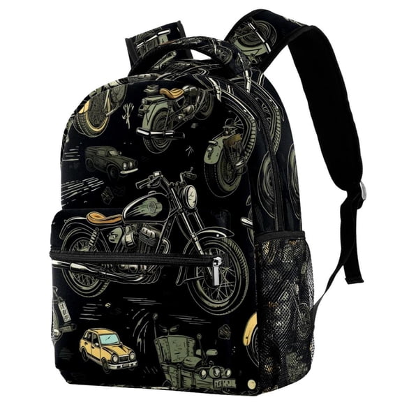 Lightweight Backpack Motorcycle School Bag Travel Laptop Daypack for Men Women Casual Rucksack