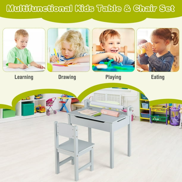 Kids art top table and chairs