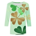 thumbnail image 5 of St Patrick's Day T-Shirt for Women, Women 3/4 Sleeve Tee, Crew Neck Blouse Fashion Women's Tees Casual Round Neck 3/4 Sleeved Loose T Shirt Ladies Tops Blouses Shirts, 5 of 5