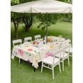 thumbnail image 4 of Outdoor Tablecloth with Umbrella Hole for Patio/Picnic/Party/Camping, Summer Floral Waterproof Table Cloth Rectangle Table Cover Washable, Pink Wildflowers Country Botanical Retro Plaid (60"x 102"), 4 of 9