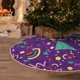 thumbnail image 6 of Daiia Retro 80s Style Drawing Merry Christmas Tree Skirt , Xmas Large Lace-up Tree Skirt, Santa Snowflakes Rustic Home Decorations New Year Party Farmhouse Decor-30", 6 of 7