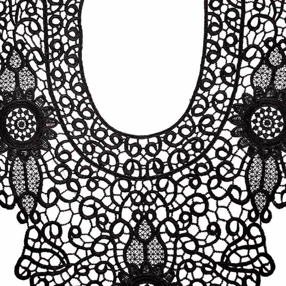 Yesbay Floral Collar Embroidery Lace Neckline Wedding Dress DIY Sewing Applique Patch,Red