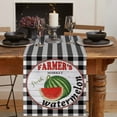 thumbnail image 2 of Table Runner Dresser Scarves 60 Inch Long, Farm Wooden Plank and Watermelon Linen Dining Table Runners White and Black Checker Tabletop Scarf for Wedding Holiday Party Kitchen, 2 of 7