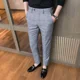 thumbnail image 2 of Pantalones de traje para hombre de corte ajustado, pantalones elásticos trenzados para negocios, pantalones de vestir para hombre, pantalones chinos para hombre, verano 2024 en adelante, 2 of 5