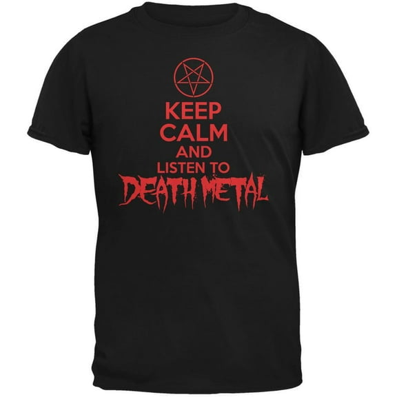 Old Glory Mens Keep Calm And Listen To Death Metal Short Sleeve Graphic T Shirt