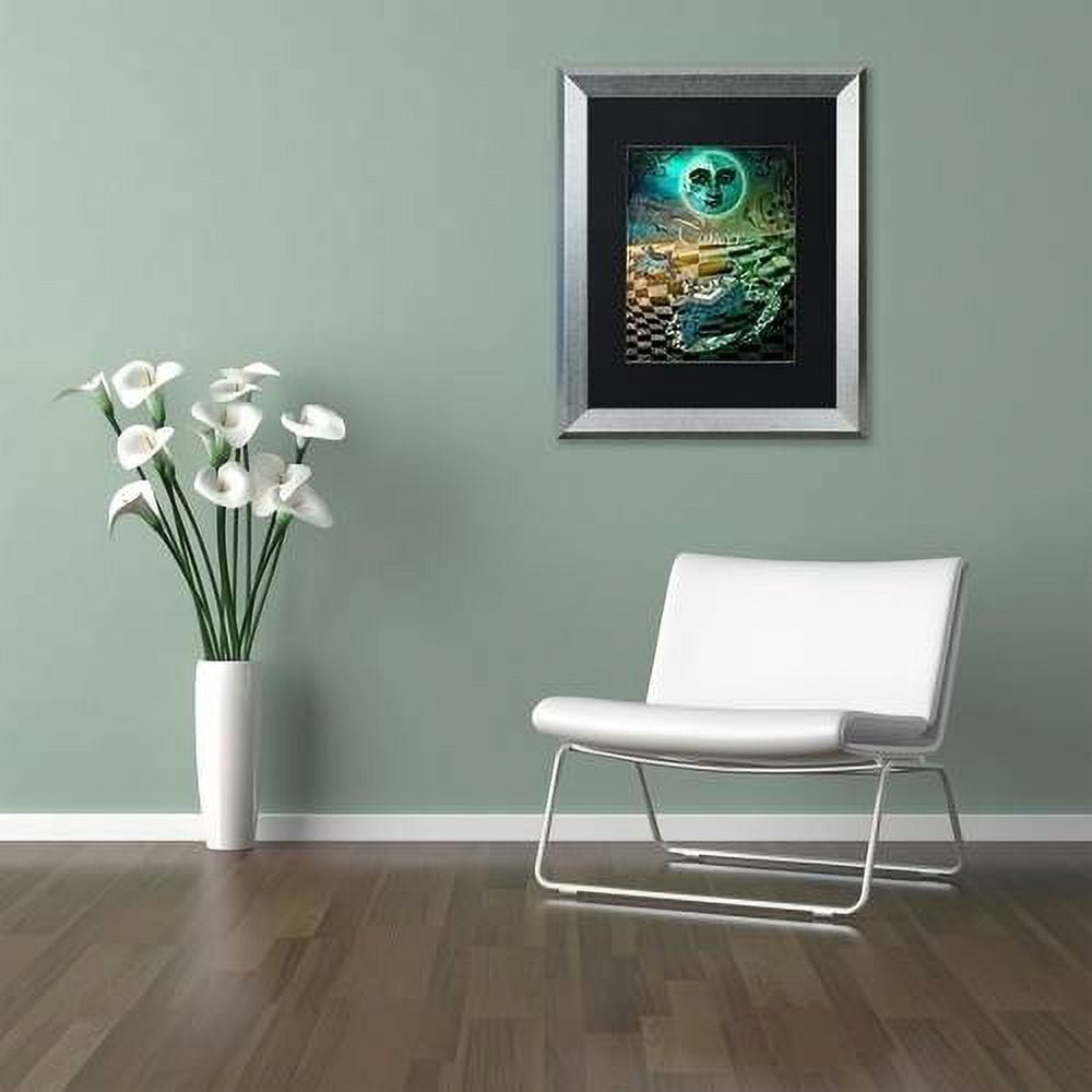 Trademark Fine Art "Art Nouveau Zodiac Cancer" Canvas Art by Color Bakery Black Matte, Silver Frame