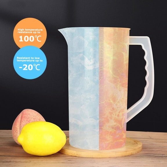 SUSHANG Mixing Pitcher 68 Oz Juice for Fridge Plastic Pitcher with Lids Plunger &Handle Tea Pitcher Clear Pitcher Jug Mixing Pitcher