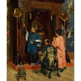 thumbnail image 2 of Rudolf Ernst 15x17 Gold Ornate Wood Frame and Double Matted Museum Art Print Titled - Worshippers at a Buddhist Shrine, 2 of 4