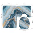 thumbnail image 3 of Blue Marble Gold Wave Pattern Bathroom Rugs Sets 3 Piece,Toilet Cover Set,Absorbent Non Slip Bathroom Mats Sets with U-Shaped Contour Rug Toilet Rug Set, 3 of 5