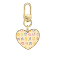 thumbnail image 1 of Cartoon coloridas aves proteger animal mascota amante Llavero de metal en forma de corazón dorado, 1 of 3