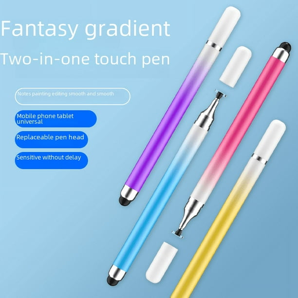 Lápiz óptico de doble cabezal con degradado de color, lápiz para pantalla táctil, lápiz para teléfono móvil, tableta, lápiz capacitivo para pintar