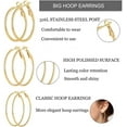 thumbnail image 2 of 3 Pairs Hoop Earrings for Women, 14k Gold Plated Hoop Earrings Set, Hypoallergenic Statement Jewelry for Gift, Christmas Valentine's Day (40mm 50mm 60mm), 2 of 9
