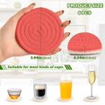 thumbnail image 3 of Haosy Set of 6 Drink Woven Coaster with Holder Heat Resistant Non-Slip Bar Coasters 4 Inches Light Red, 3 of 7