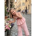 thumbnail image 6 of Loicainy Baby Kids Toddler Girl Summer Clothes 6 9 12 18 24 Month 2 3 4 5 6 Year Sleeveless Muslin Smocked Top Pants Cute Outfit, 6 of 9