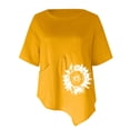 thumbnail image 4 of Ensembles pour Femmes Liquidation Tendance Été Décontracté Manches Courtes Col Rond Blouse Imprimée T-Shirt Jaune TTG, 4 of 4