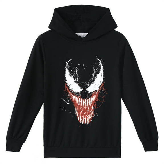 Boys Girls Cotton Long Sleeve Sweatshirts with Hood-Venom Graphic Pullover Hoodies for 8-16 Years