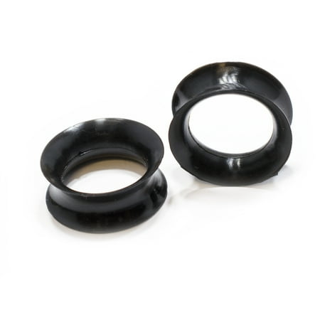 Horn Flesh Tunnel - Pair Ear Flesh Tunnels Silicone Gauges Plugs Soft Thin Skin 3/4
