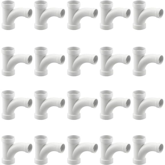 2 in. PVC DWV Combination Wye & 1/8 Bend 45° Elbow Hub, White PVC Drain, Waste & Vent Fitting, (20 Pack)