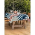 thumbnail image 3 of Outdoor Tablecloth with Umbrella Hole for Patio/Picnic/Party/Camping, Red Blue Teal Palm Leaves Waterproof Table Cloth Rectangle Table Cover Washable, Summer Botanical Tropical Leaf (60"x 84"), 3 of 9