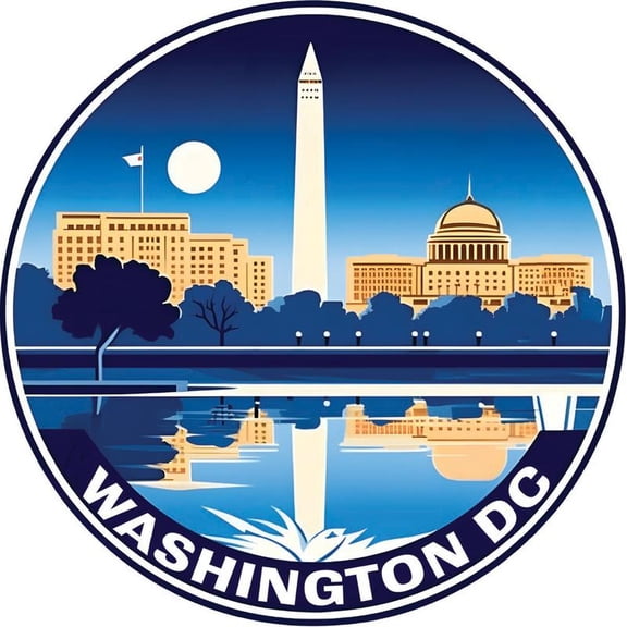 Washington DC Souvenir Decorative Vinyl Decal Sticker (2-Inch)