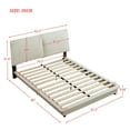 thumbnail image 2 of Full Size Upholstered Platform Bed with Light and Upholstered Headboard, 600lbs Load Capacity Wood Bed Frame, 2 of 8