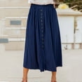 thumbnail image 5 of Sentmoon Long Skirt Plus Size High Elastic Waist Boho Flowy Skirts for Women Pleated Beach Solid Color Loose Breathable Cute Skirts for Women Trendy Winter for Party L, 5 of 10