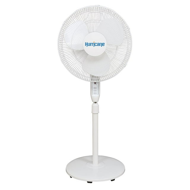 Hurricane Supreme Ventilateur sur Pied Oscillant avec Télécommande 16 Po - Blanc