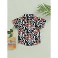 thumbnail image 4 of Wassery Western Toddler Boy Clothes Cow Print Button Down Shirt Short Sleeve T-Shirt Tops Casual Summer Outfits 6M-4T, 4 of 9
