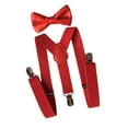 thumbnail image 4 of Tirantes para hombre con Pajarita jinwen en forma de Y Rojo, 4 of 8