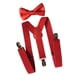 thumbnail image 4 of Tirantes elásticos ajustables en forma de Y para hombre con pajarita Rojo, 4 of 9
